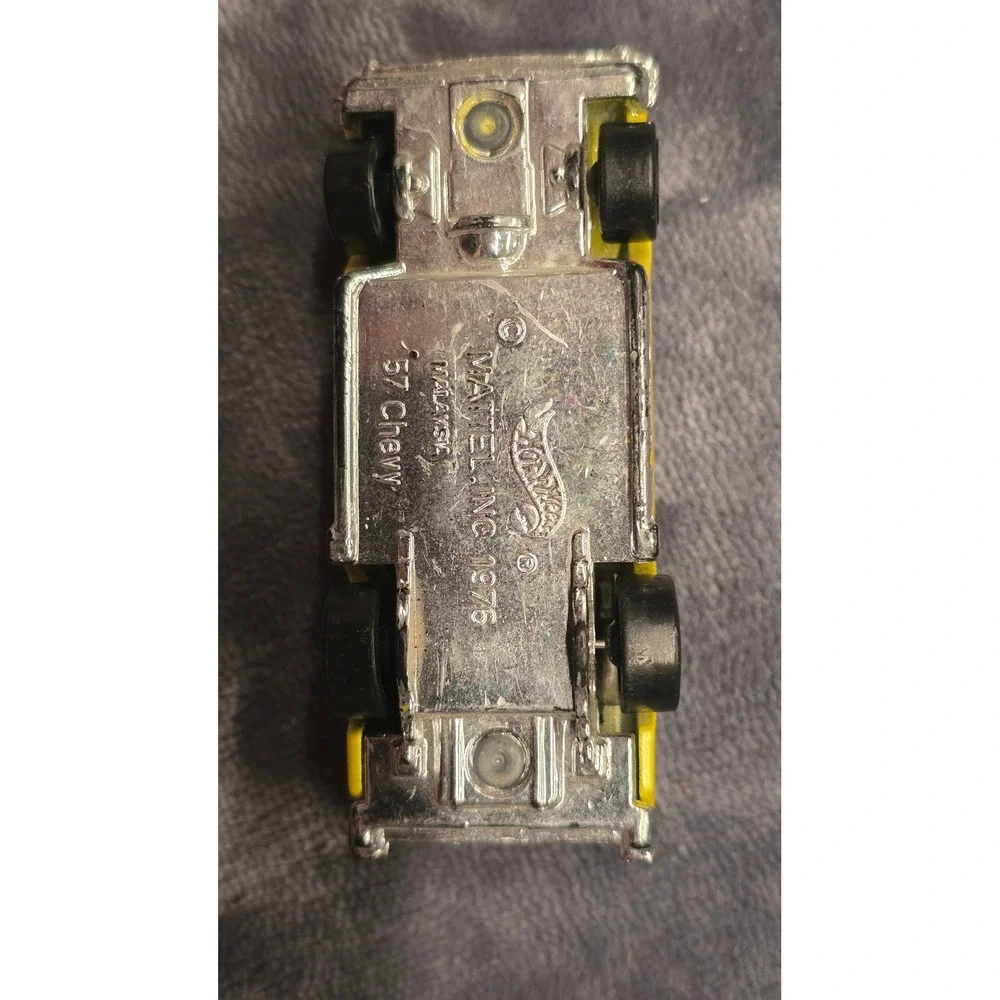 Hot Wheels 1976 Mattel 57 Chevy Yellow Diecast Car Vintage Gasser Hot Rod